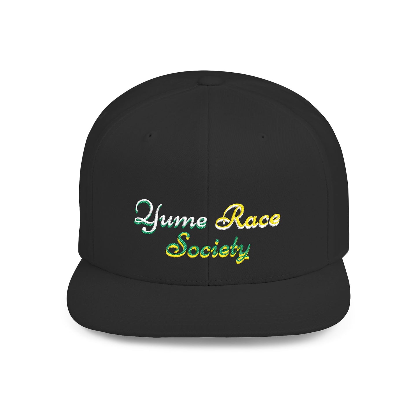 Snapback Hat — "Yume Race Society" Embroidered Flat Bill Cap