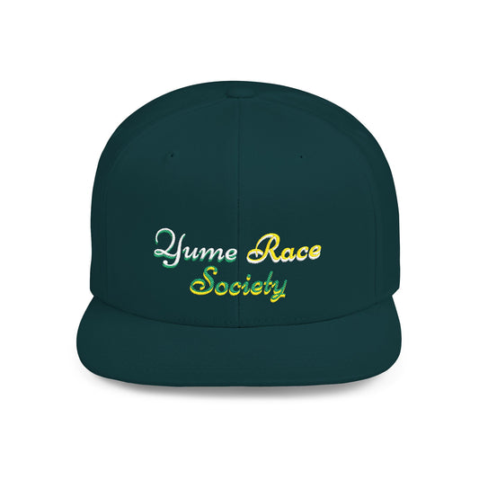 Snapback Hat — "Yume Race Society" Embroidered Flat Bill Cap